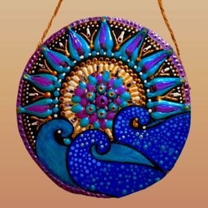 Handpainted Ocean Theme Meditational Mandala